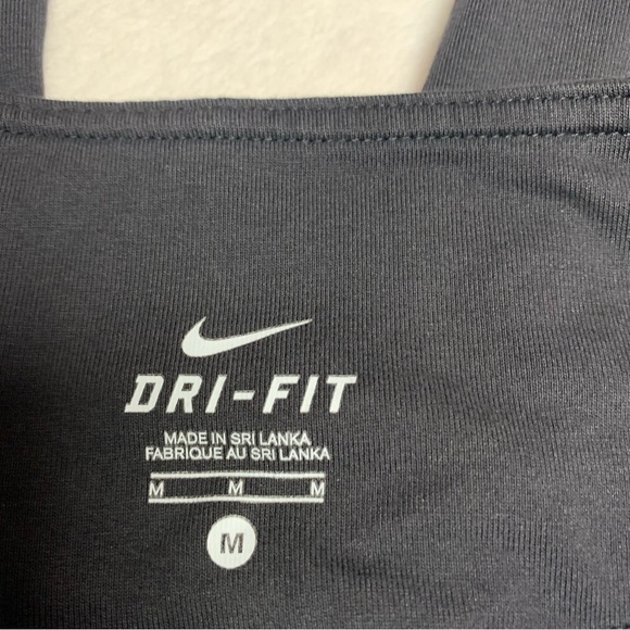 Nike Dri-fit black athletic pants size M white swoosh on front - Picture 2 of 8